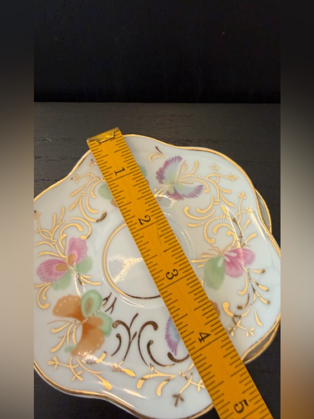 Yellow Butterfly demitasse cup and Saucer Set 4 - Picture 10 of 12